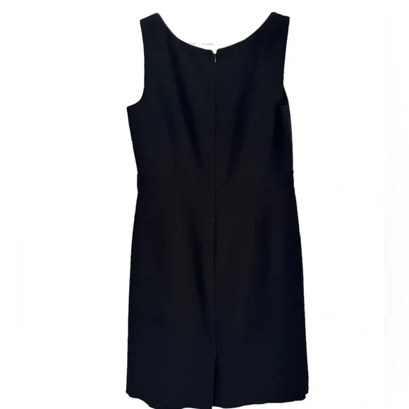 Tahari ASL black pleated front sleeveless dress 12 - Picture 4 of 9
